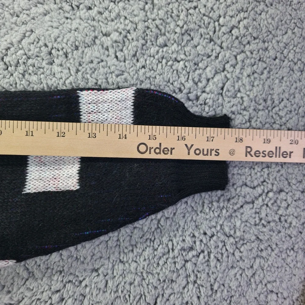 Vintage Marese Kids Sweater 6A Made in France Checkered Geometric Wool Black